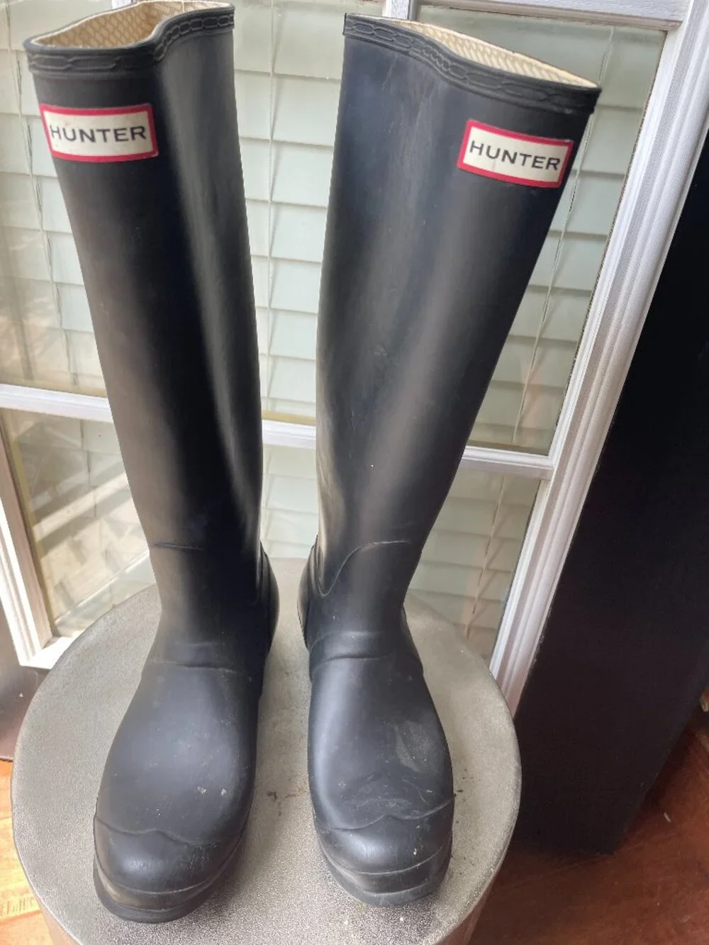 Hunter Women's Original Tall Rain Boots-Black Natural Rubber Waterproof Wellies